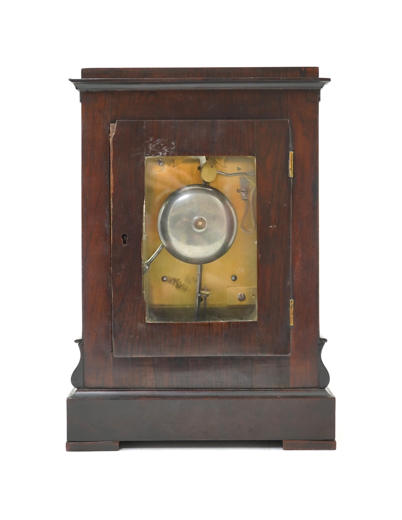 A William IV four glass rosewood double fusee library clock by James Muirhead